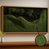 Moss Heart Single Rectangular Moss Art - Dark Moss, 24