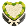 30 White Preserved Forever Roses in Heart Box