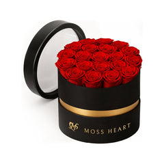 20 Red Preserved Forever Roses in Round Box