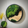 Moss Heart Light Moss Circular Wall Art - Handcrafted Preserved Biophilic Decor, Diameter 24