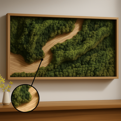 Moss Heart Single Rectangular Moss Art - Light Moss, 24