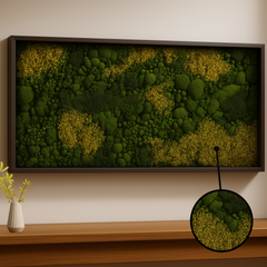 Moss Heart Single Rectangular Moss Art - All Green, 24