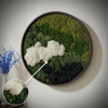 Moss Heart White & Green Circular Art - Handcrafted Preserved Decor, Diameter 24