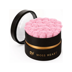 20 Light Pink Preserved Forever Roses in Round Box