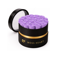 20 Purple Preserved Forever Roses in Round Box