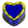 30 Royal Blue Preserved Forever Roses in Heart Box