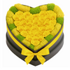 30 Yellow Preserved Forever Roses in Heart Box