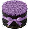 50 Purple Preserved Forever Roses in Round Box