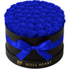 50 Royal Blue Preserved Forever Roses in Round Box