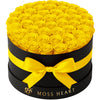 50 Yellow Preserved Forever Roses in Round Box